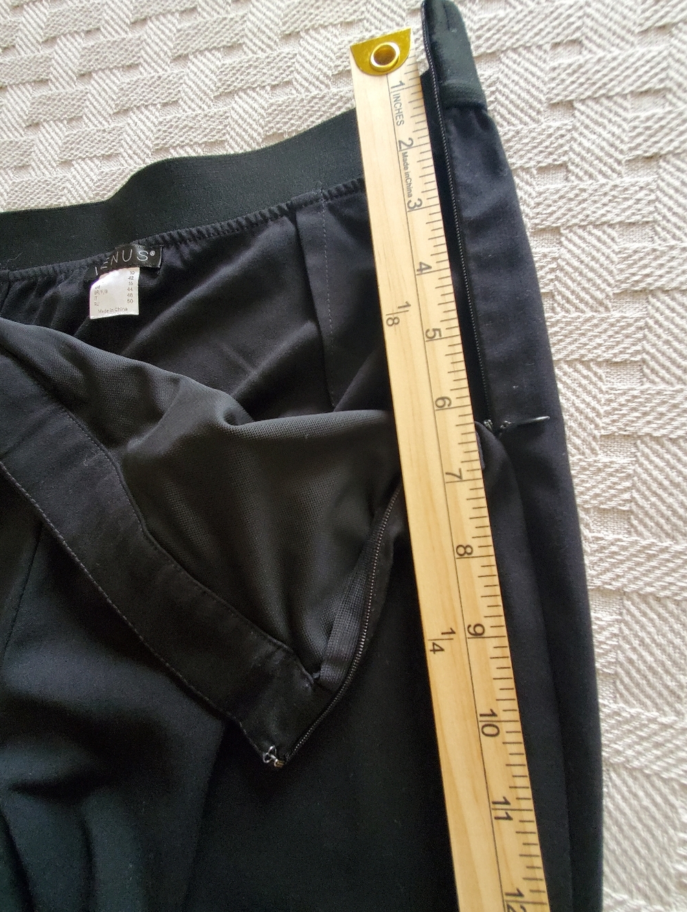 Venus Smoothing Bow Tie Hem Wide Leg Slit Pants - Black Formal - Picture 7 of 12